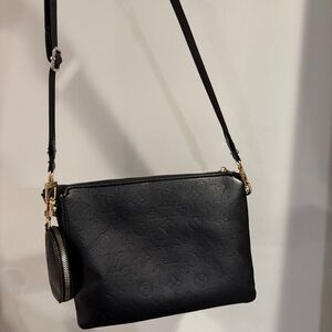 Louis Vuitton Black Crossbody Bag with Gold Accents